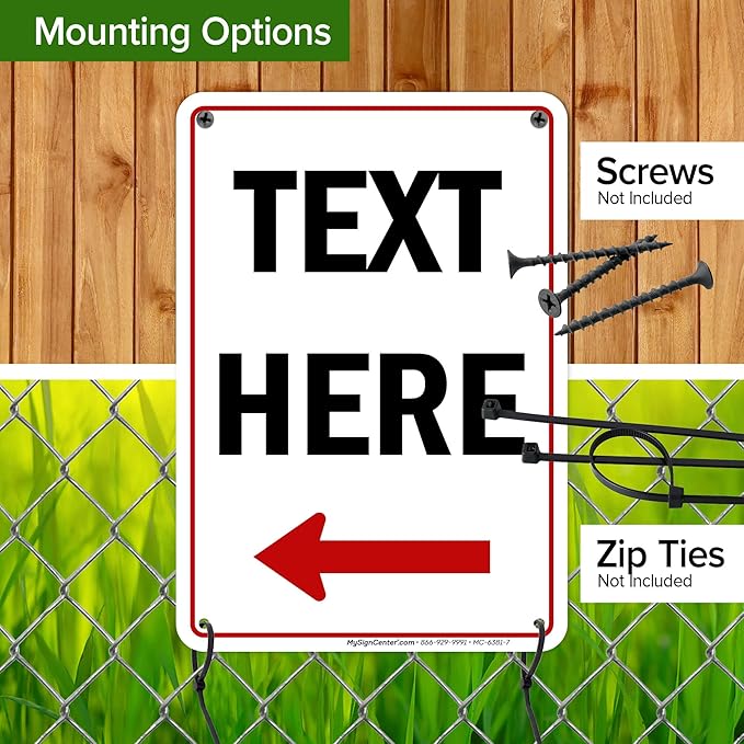 Custom Arrow, Custom Directional Sign, Left Arrow, 7x10 Inches, Rust Free .040 - Image 5