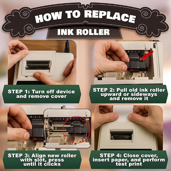 Calculator Ink Roller Black/Red Pack of 10 - Image 5