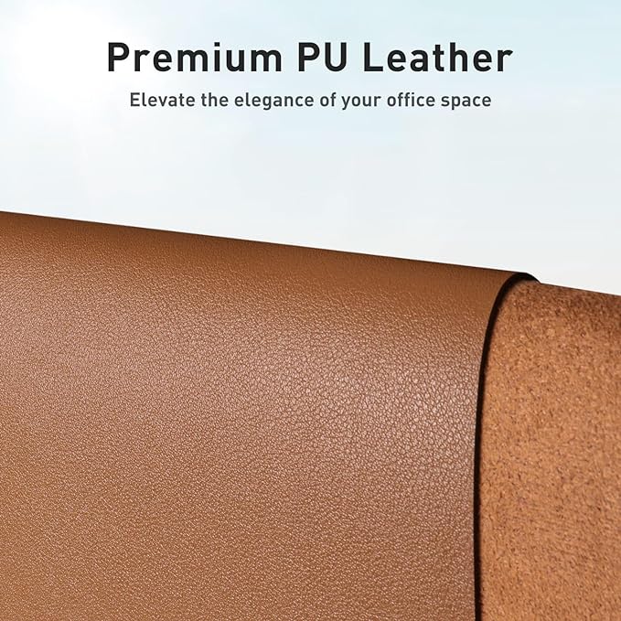 Aothia Faux Leather Desk Mat – Large Mouse Pad, Non-Slip PU Leather Blotter - Image 2