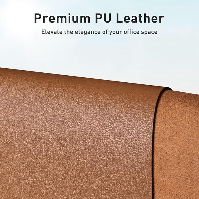 Aothia Leather Desk Pad Protector, Mouse Pad, Office Desk Mat, Non-Slip PU - Image 2
