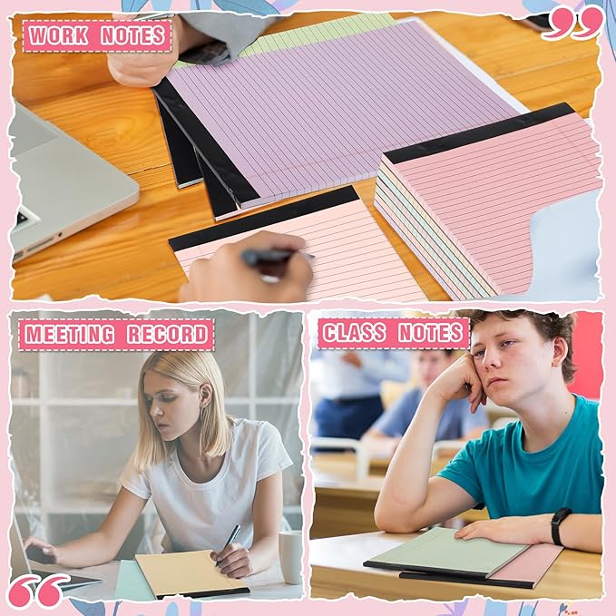Fuutreo 8 Pcs 8.5'' x 11'' Colored Legal Pad Writing Pads Narrow Ruled 50 - Image 6