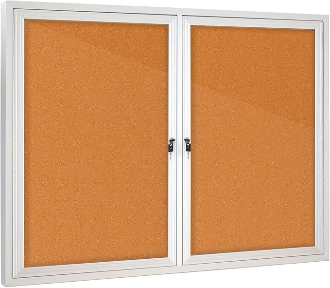 Enclosed Bulletin Board with Locking Door, Outdoor Bulletin Board Weatherproof by Unknown