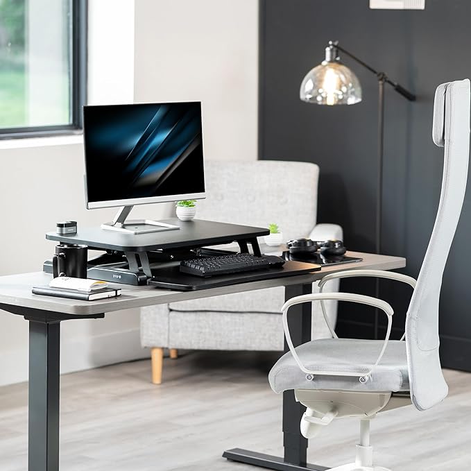VIVO 26 inch Desk Converter, K Series, Height Adjustable Sit to Stand Riser - Image 8