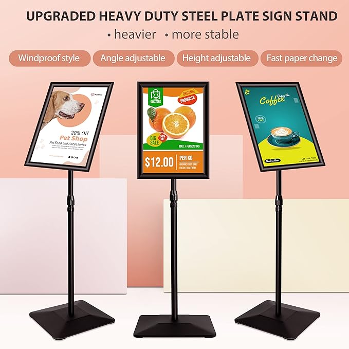 VAIIGO 3 Packs Heavy Duty Pedestal Poster Sign Stand - Image 2