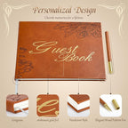 Leather Wedding Guest Book, Visitor Log Guest Book - Image 5