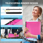 WOT I 4-Pack Telescoping 3 Ring Binder 1 Inch, Expandable Flexible Binder - Image 2