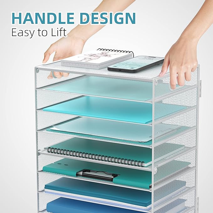 DALTACK 9-Tier Paper Letter Tray Desk Organizer - Image 5