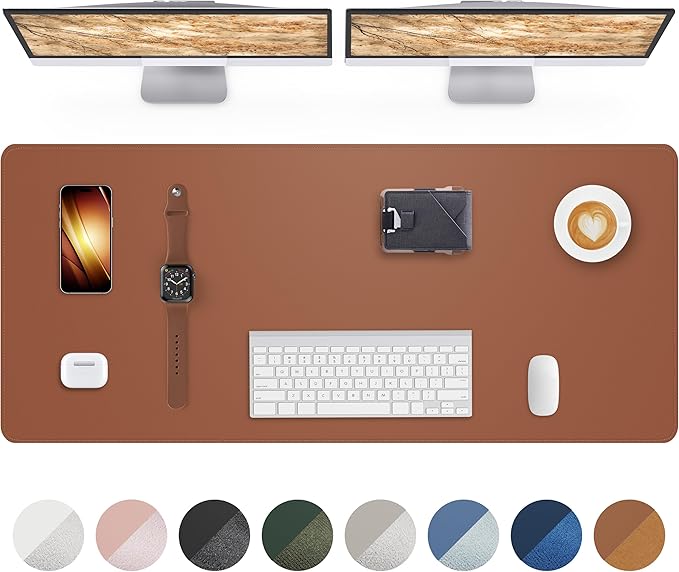 Leather Desk Pad Protector, Office Desk Mat, Large Mouse Pad, Non-Slip Desk by AFIING