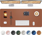 Leather Desk Pad Protector, Office Desk Mat, Large Mouse Pad, Non-Slip Desk by AFIING