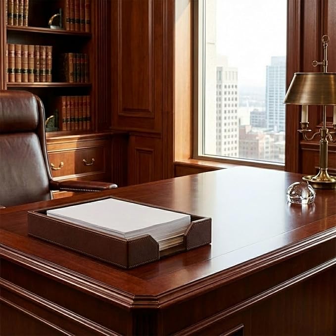 DACASSO Bonded Leather Desktop Letter Tray - Image 6
