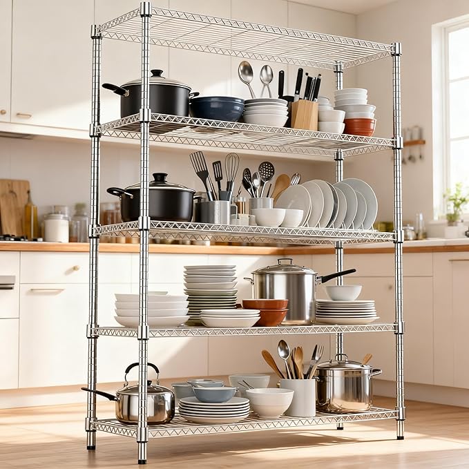 M MZG 5 Tiers Shelf 1750 lbs Steel Storage Shelving Utility Shelving Unit Steel - Image 2