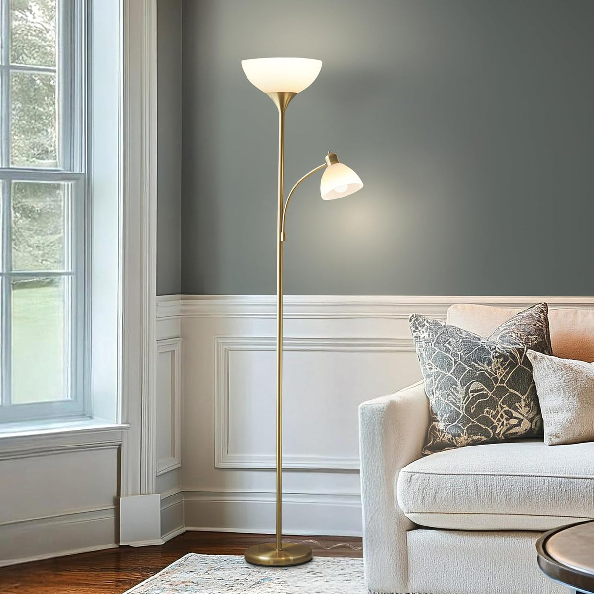 Brightech Sky Dome Plus LED Floor lamp, Torchiere Super Bright Floor Lamp