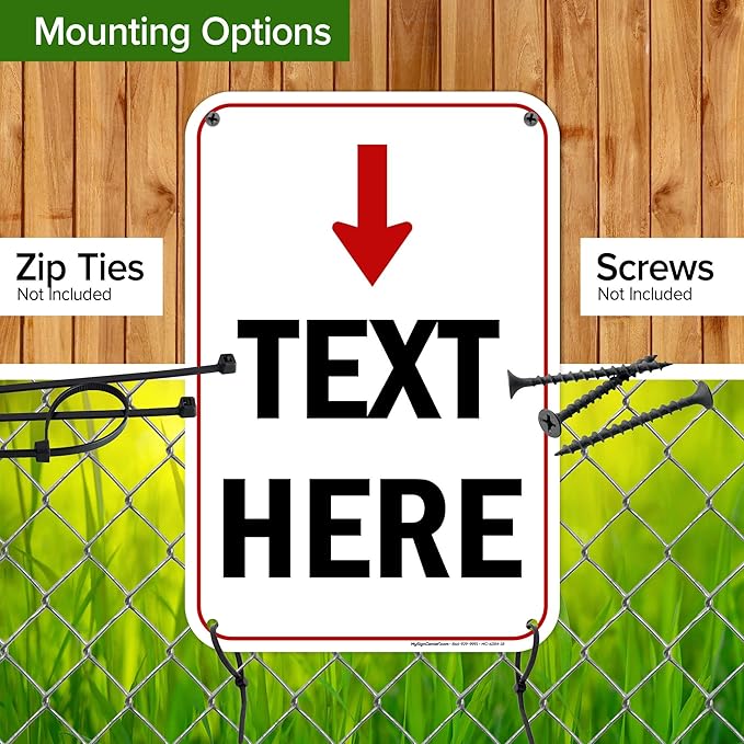 Custom Arrow, Custom Directional Sign, Arrow Down Sign, 12x18 Inches, 55 mil - Image 5