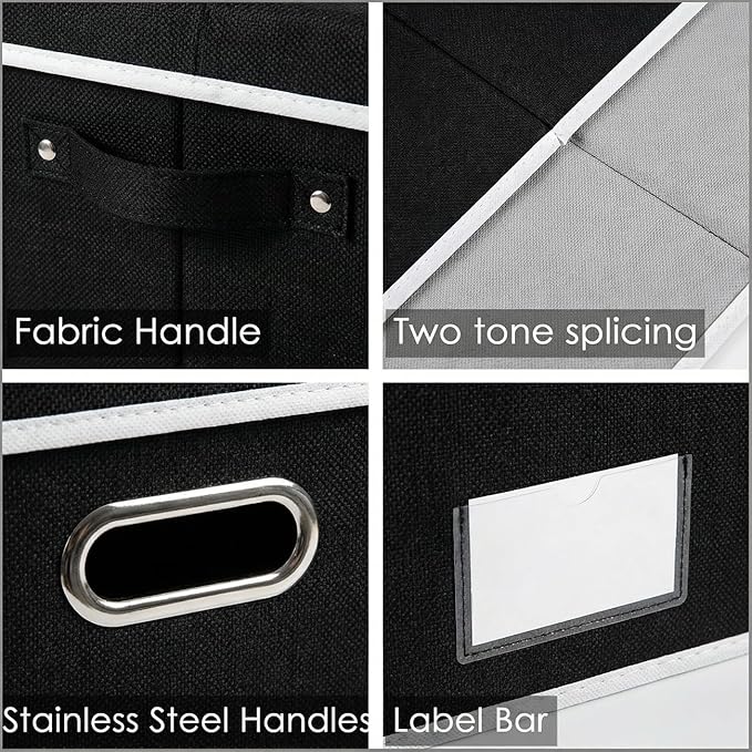PRANDOM Storage Boxes with Lids Fabric Collapsible Storage Bins Organizer - Image 6
