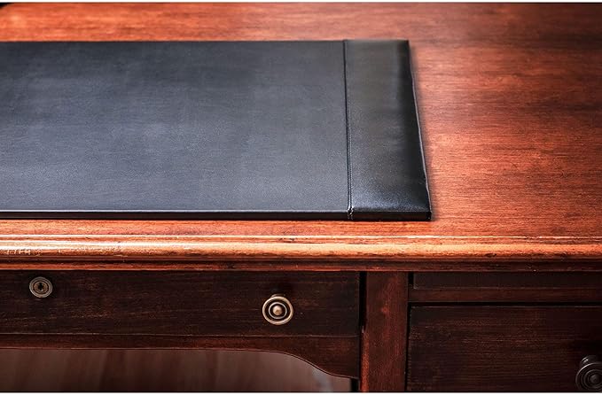Dacasso Black 30" x 18" Desk Pad/Desk Mat/Desk Protector, Bonded Leather - Image 8