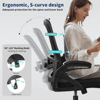 ergonomic office chair desk chair with adjustable lumbar, side view