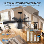 jsaitee ceiling fans with lights - 52inch low showing dimensions