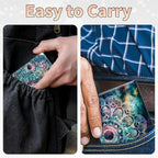 BWEGRHE Slim Credit Card Holder, Art Mandalas RFID Blocking Metal Wallet - Image 7