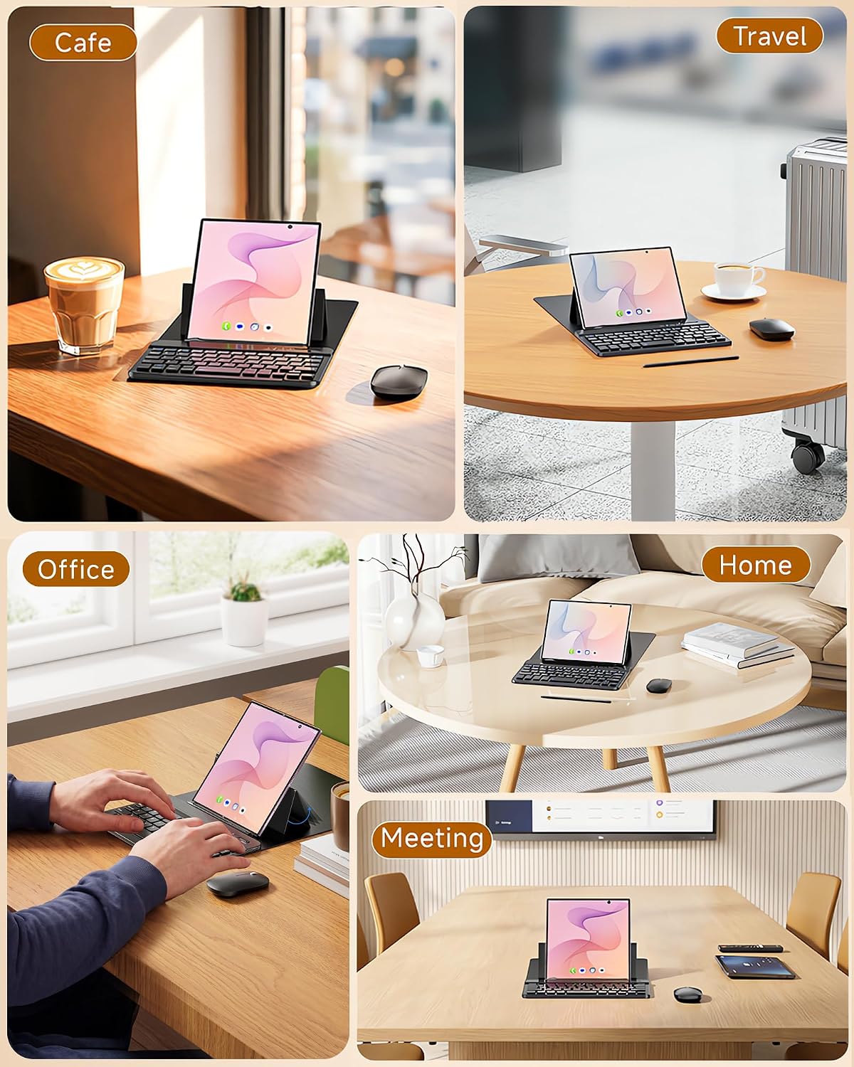 4-in-1 Mini Wireless Keyboard Case for Galaxy Z Fold 8 Ultra/Z Fold 8/7/6/5