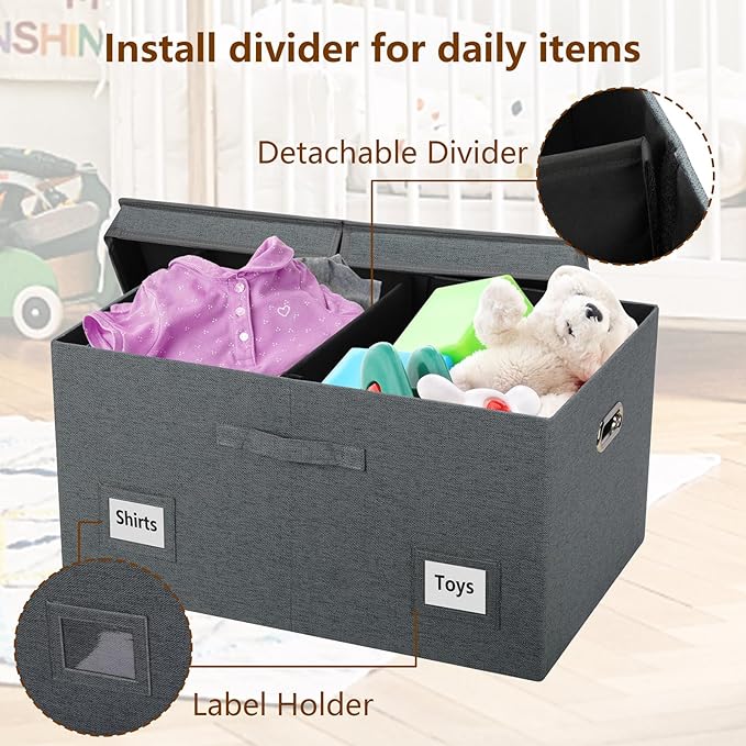 Graciadeco 75 Quarts Extra Large Decorative Storage Bins - Image 5