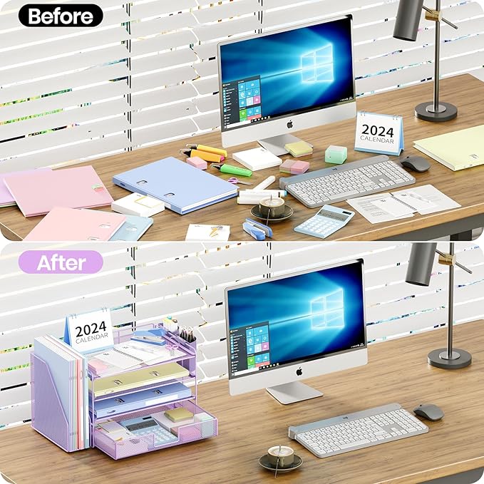 OPNICE Desk Organizer, 4-Tier Desktop File Organizer - Image 2