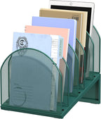 OUTIOE 5-Section Desk File Organizer, Metal Mesh Folder Organizer by OUTIOE