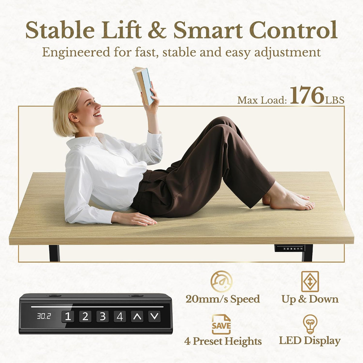 Standing Desk with File Cabinet, 70 Inch L Shaped Electric Height Adjustable ...