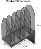 OUTIOE 5-Section Desk File Organizer, Metal Mesh Folder Organizer - Image 4
