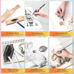 art supplies sketching kit, pro drawing pencils art, package contents