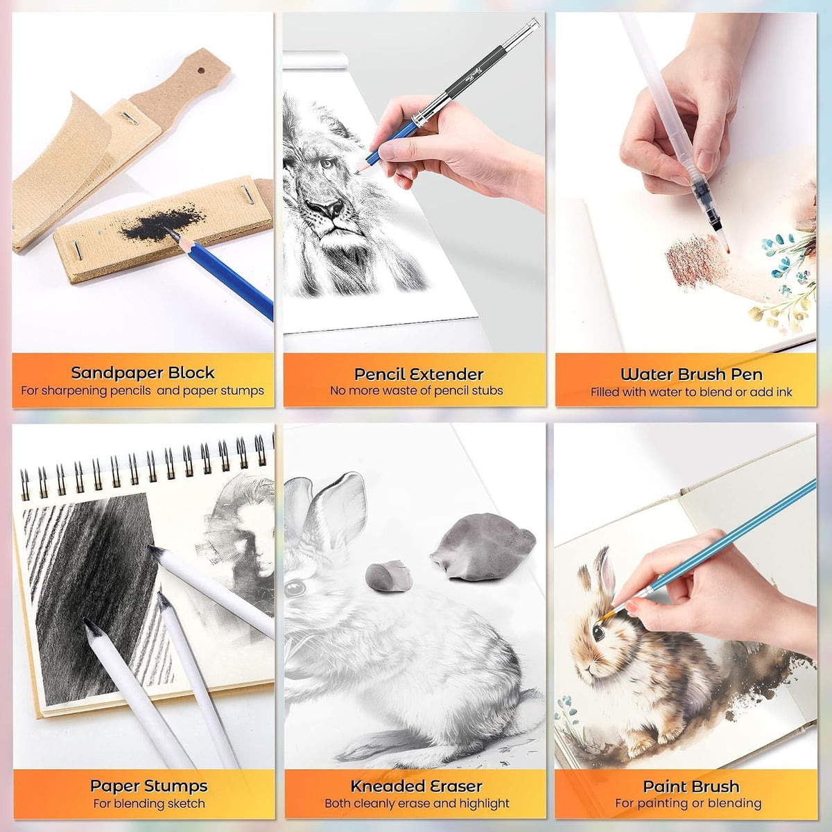 art supplies sketching kit, pro drawing pencils art, package contents