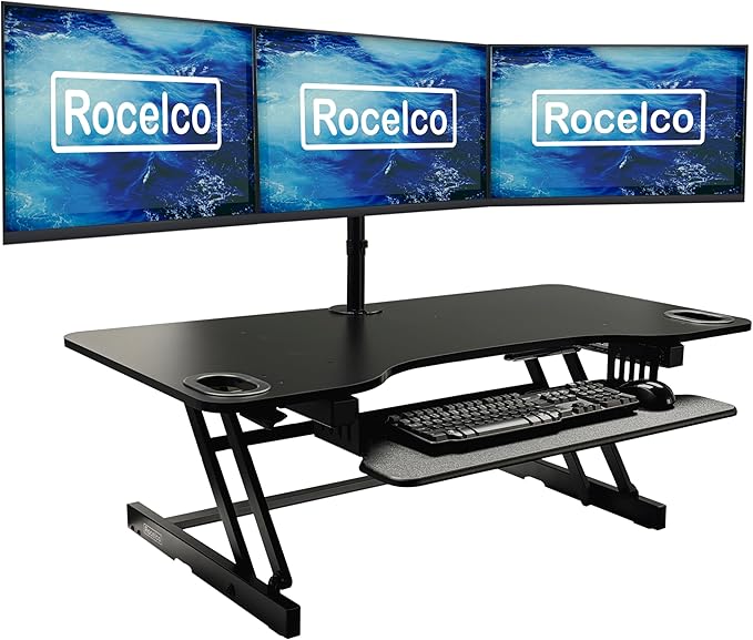 Rocelco 45" Height Adjustable Standing Desk Converter - Image 3