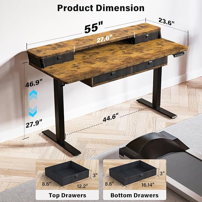 Kingant 55 x 24 Inch Electric Standing Desk - Image 2