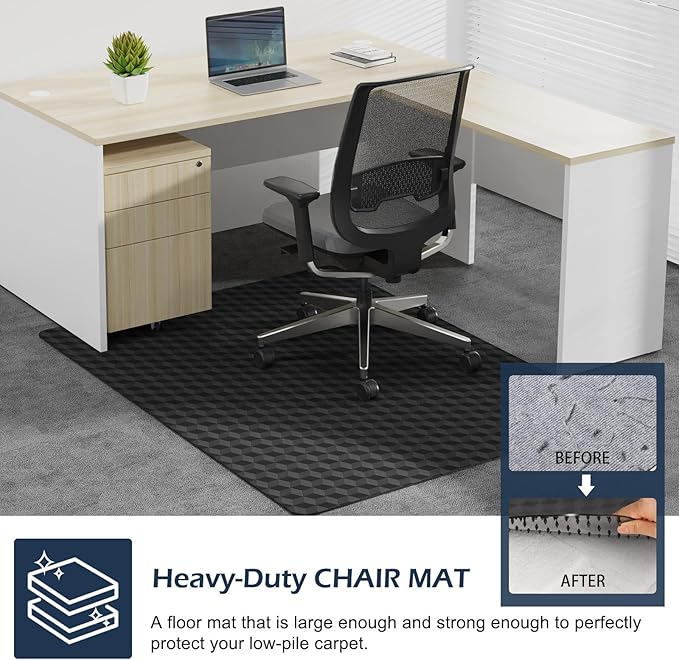 Chair Mat for Carpet, SALLOUS 46" x 60" Office Chair Mat for Carpeted Floors - Image 7