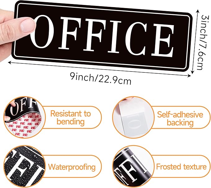 The Office Door Sign for Home and Business，Self-Adhesive Waterproof and - Image 2