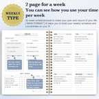 Undated Weekly Planner- Weekly Goals Notebook, A5 To Do List Planner, Habit - Image 5