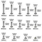230Pcs(115 Pair) Phillips Chicago Binding Screws Assorted Kit Binding Screw Post Extenders for DIY Leather Decoration Scrapbook Photo Albums M5 x 5/6/8/10/12/15/18/20/22/25/30/35/40mm Silver