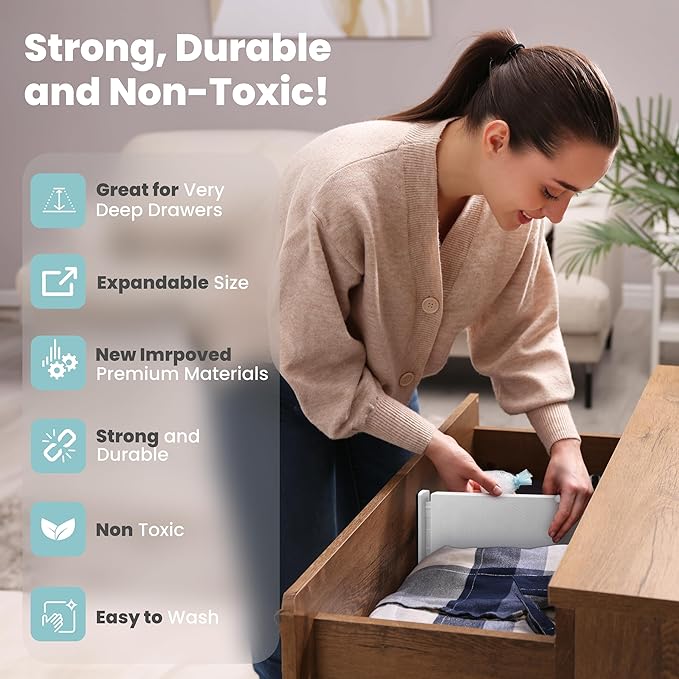 RAPTUROUS Adjustable Drawer Dividers, Expandable 13.35-22", Non-Slip - Image 4
