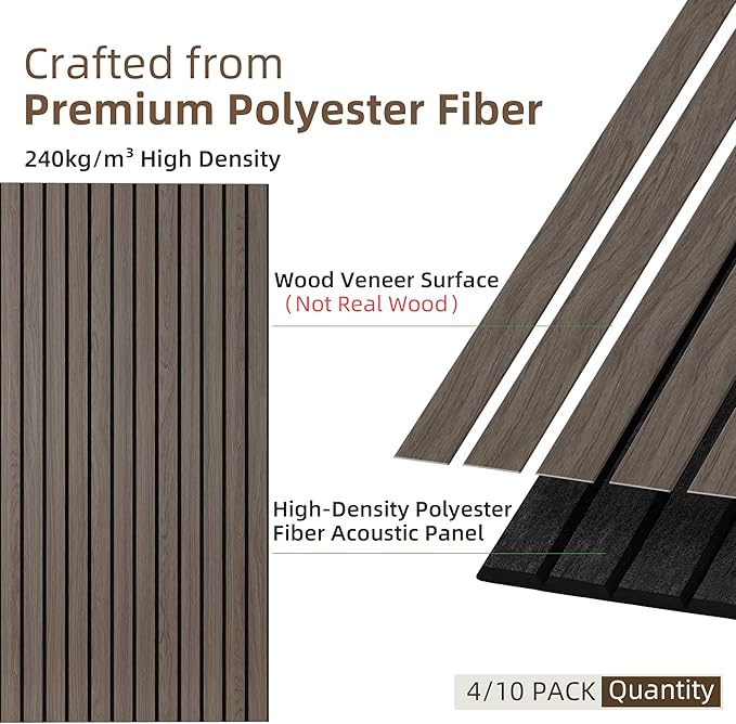 TO-TH Wood-Look Acoustic Wall Panels, 10 Pack 47.2” x 23.6” Sound Panels - Image 2