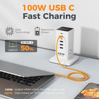 Charging Station PD 100W, TESSAN 9-in-1 USB C Power Strip - Image 4
