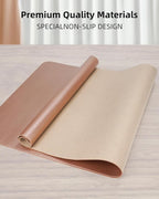Leather Desk Pad Protector, Mouse Pad, Office Desk Mat, Non-Slip PU Leather - Image 2