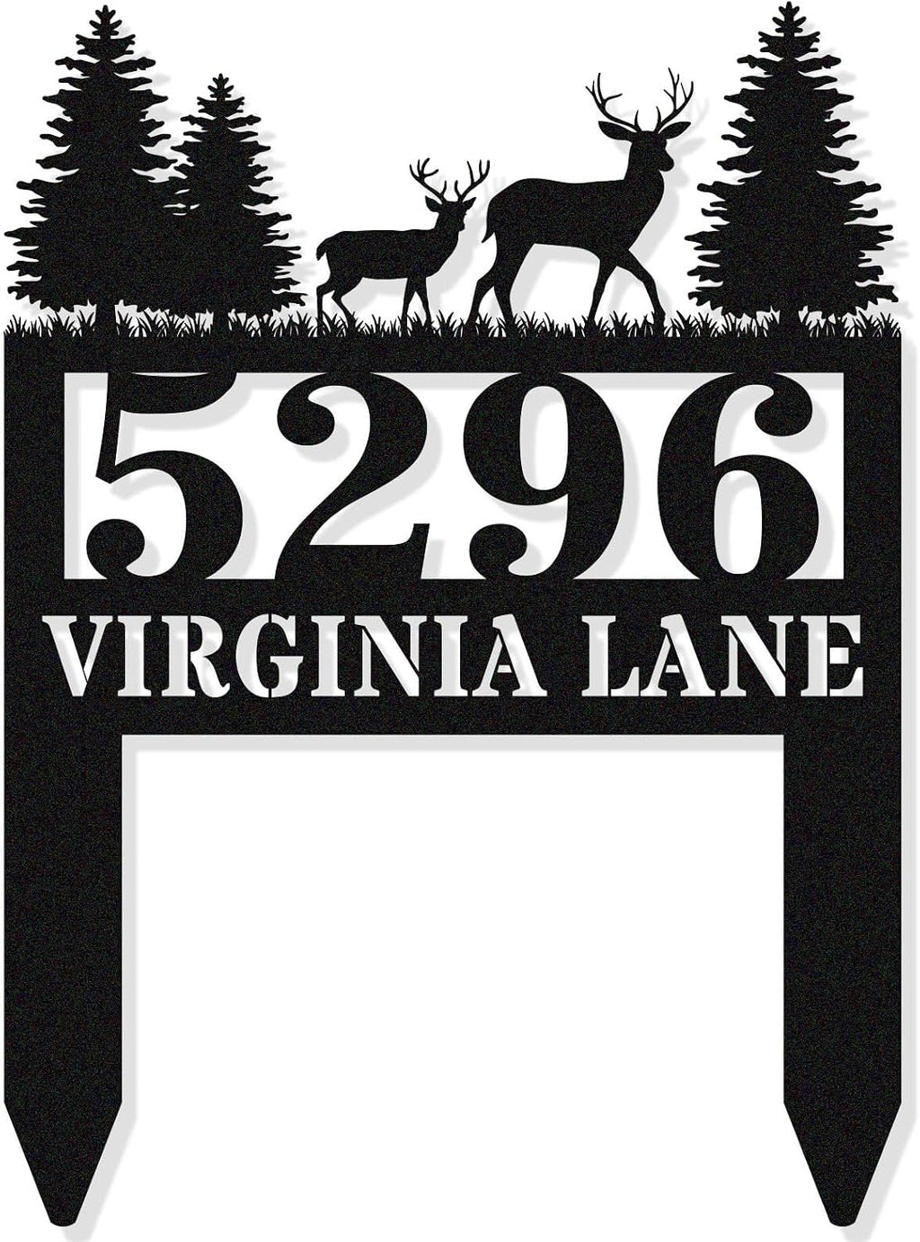 Personalized Deer Metal House Numbers