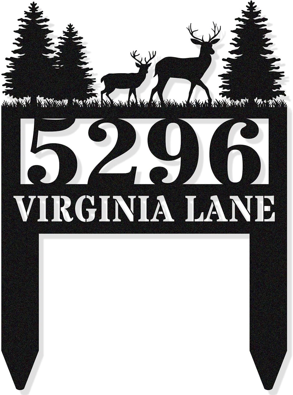 Personalized Deer Metal House Numbers
