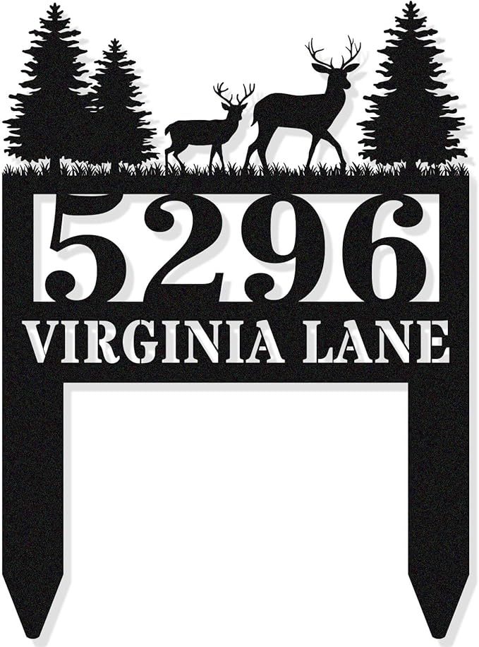 Personalized Deer Metal House Numbers by HYTSIGN