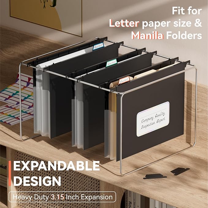 ThinkTex Extra Capacity Plastic Hanging File Folders, 3 Pack Reinforced - Image 3