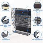 EASEPRES Magnetic File Organizer Mesh 6-Tier, Hanging Wall Mount File Organizer - Image 3