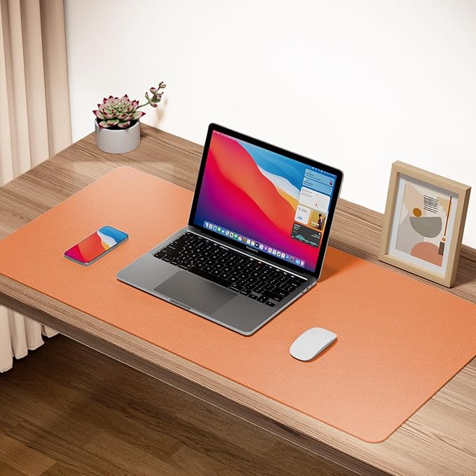 Boutilon Leather Desk Pad Protector, Non-Slip Mouse Pad, Laptop Desk Pad - Image 2