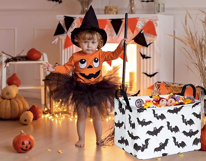 FUULOXE Halloween Bat Storage Basket - Image 6