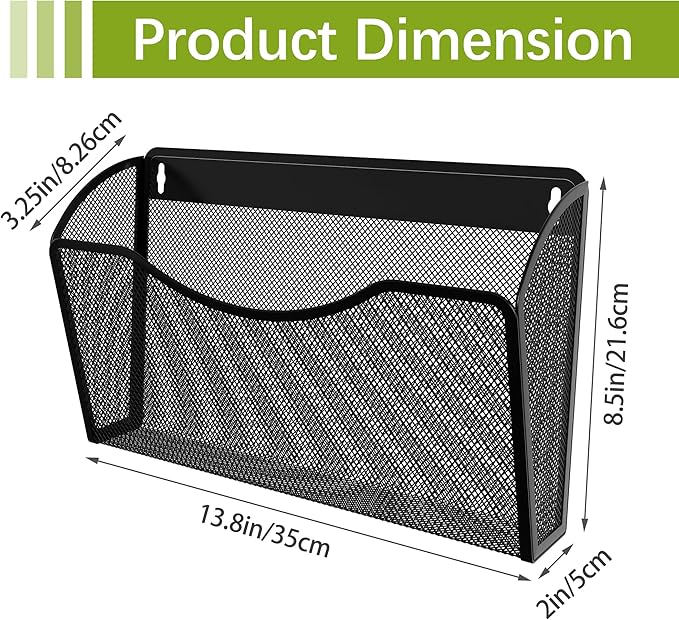 EasyPAG Single Pocket Wall File Organizer, Mesh Hanging File Folder Organizer - Image 4