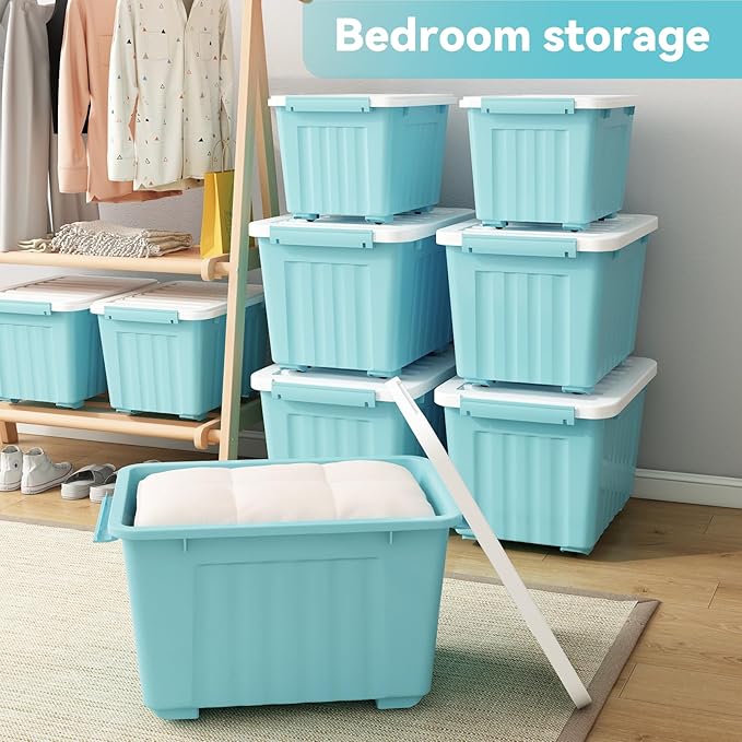 Nazhura 97 Quart Plastic Storage Bin, Stackable and Nestable Storage Boxes - Image 9
