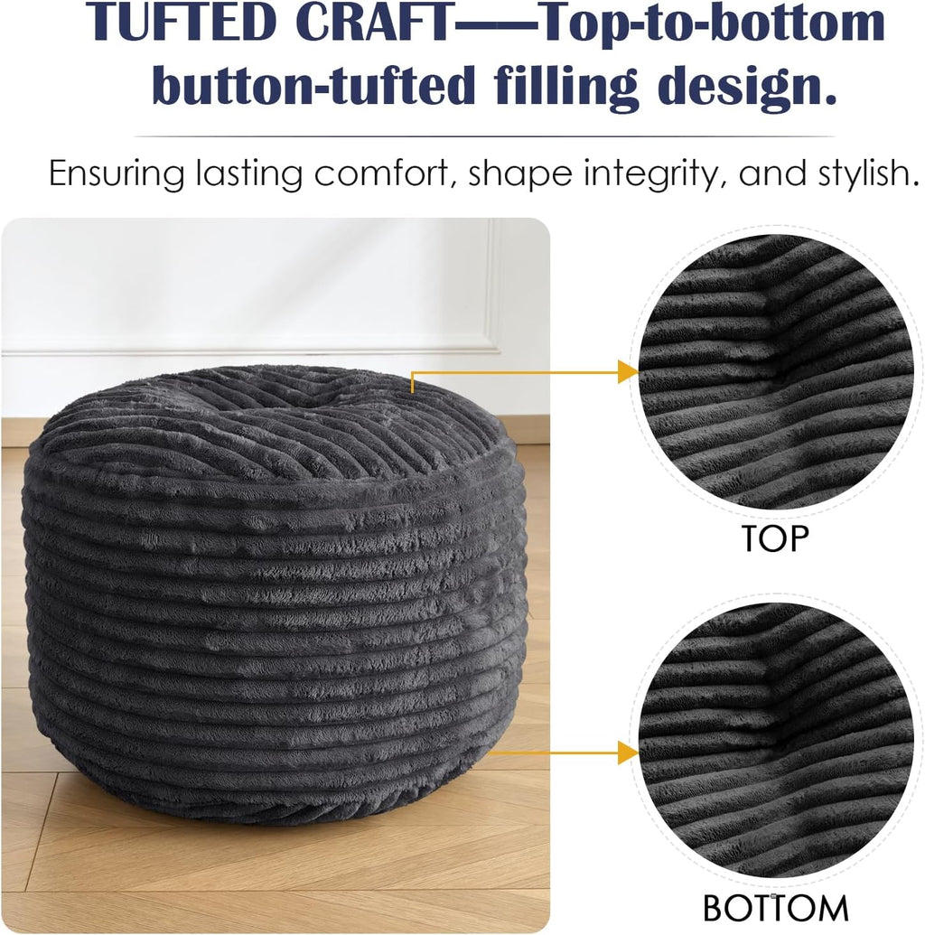 shouren stuffed round ottoman,pouf ottoman foot rest,18 x showing dimensions